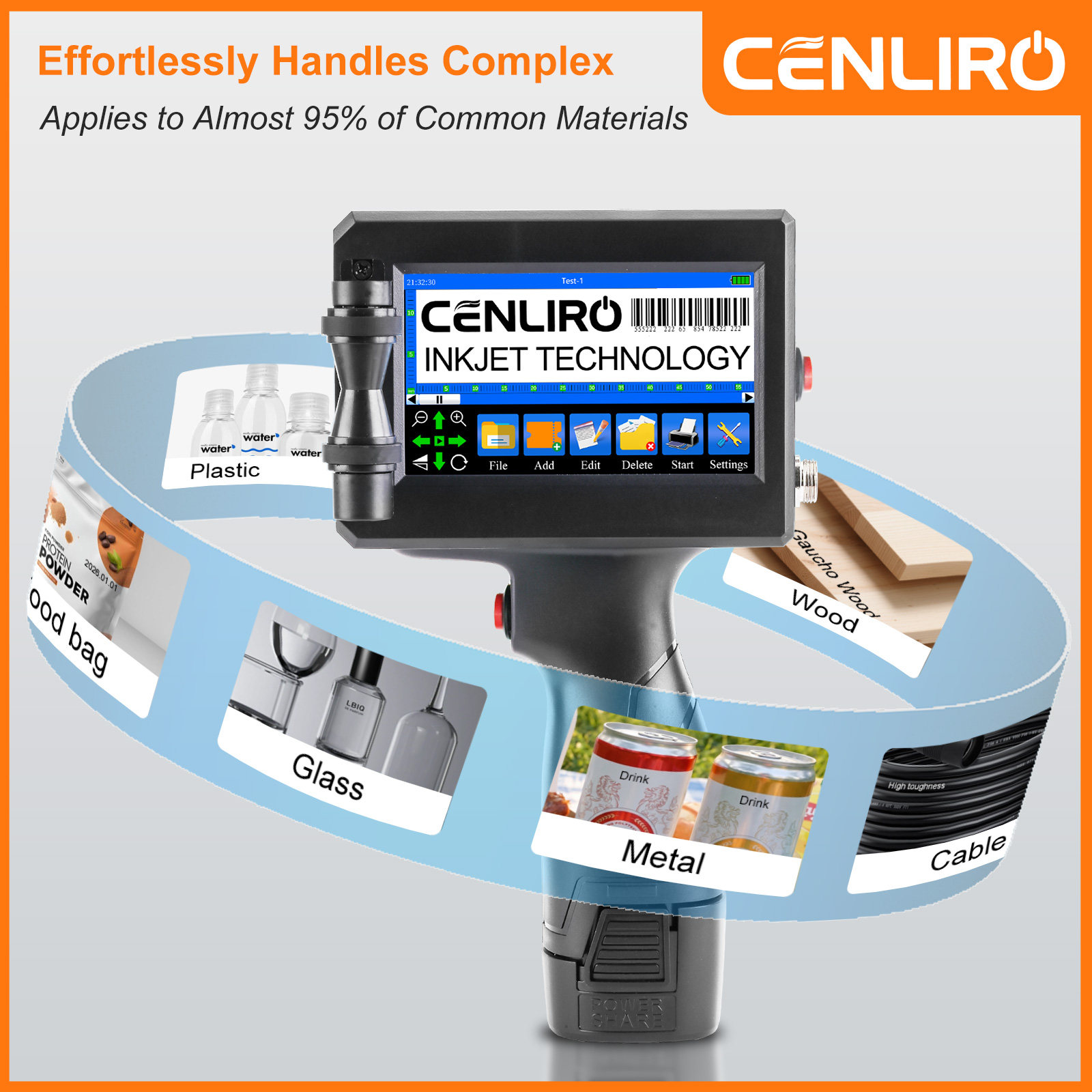Commercial Book Printing Machines - CENLIRO 12.7/25.4mm Handheld Inkjetprinter Draagbare Codeermachine
