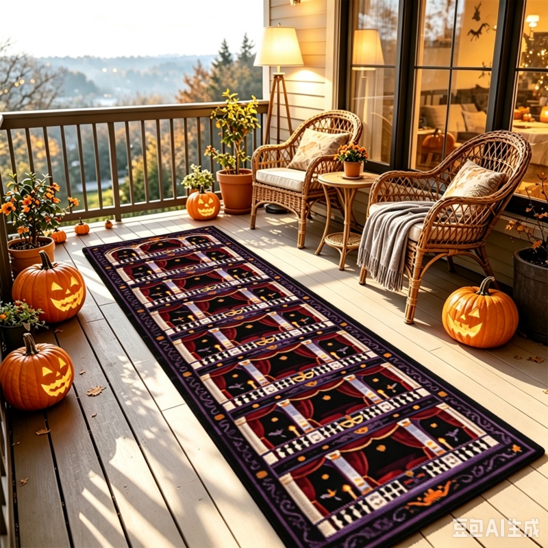 Commercial Window Printing - Gotische Halloween Raamdecoratie Print Loper Antislip