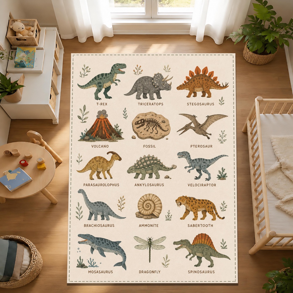 Commercial Window Printing - Vintage Dinosaur Educational Chart print groot