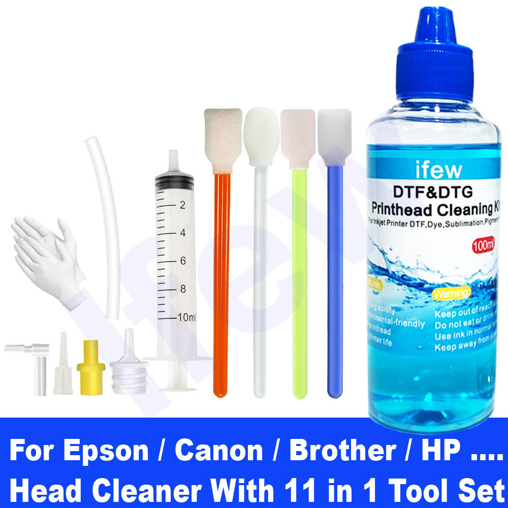 Dtf Powder Shaker - 100 ml inkjetprinterkopreinigingsset compatibel met Epson