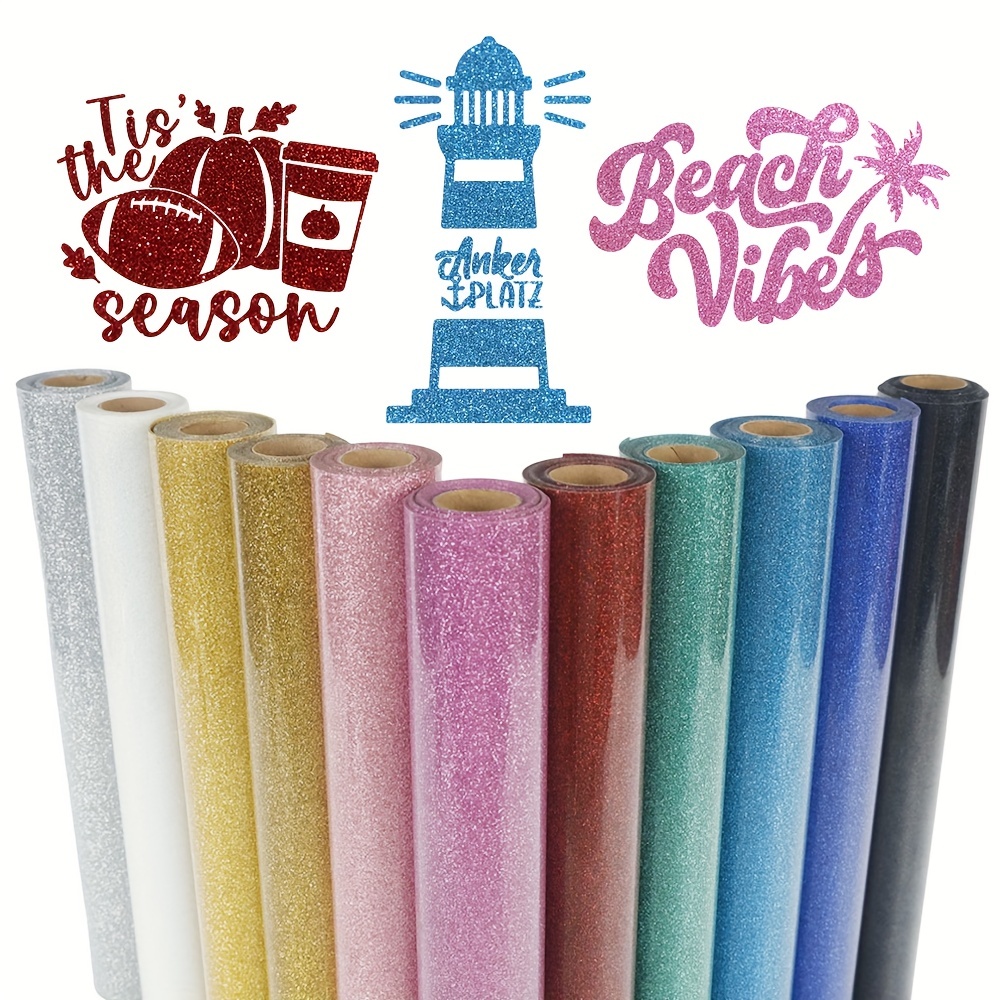 Heat Transfer Vinyl Roll - 1 Pak, Glitter HTV Heat Transfer