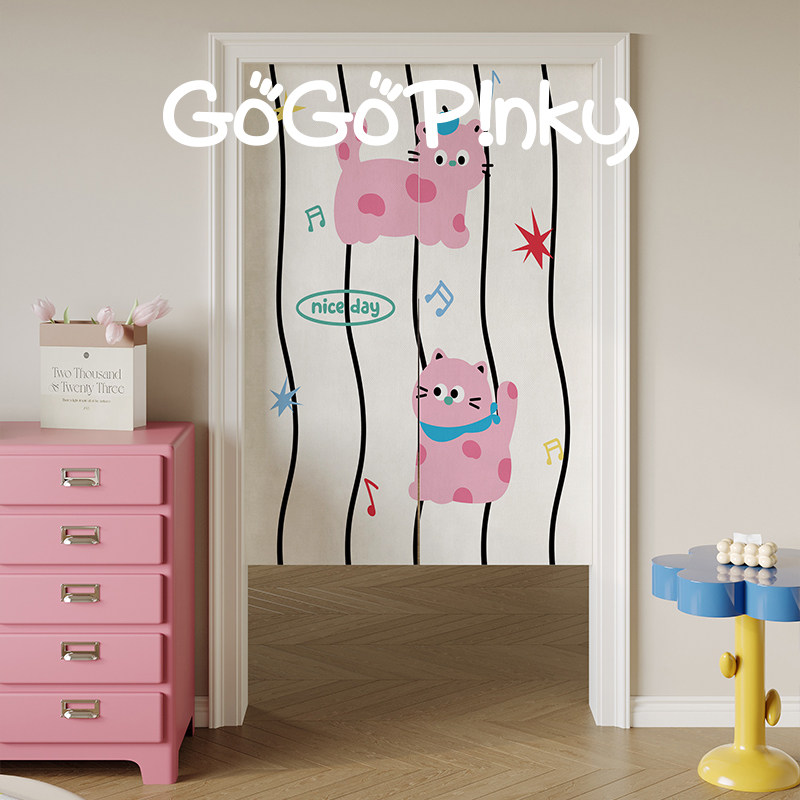 VIKAMA Roze Blauw Ruit Noren D - Commercial Window Printing recensie en prijs