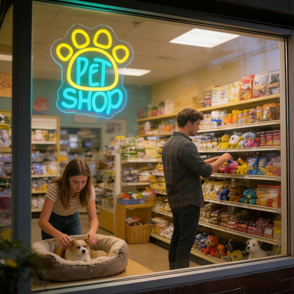 LED neonreclame voor dierenwin - Commercial Window Printing recensie en prijs